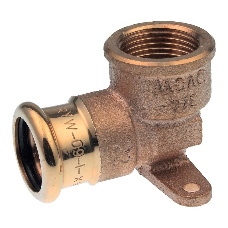 Xpress Yorkshire Press-Fit Copper Back Plate Elbow Xpress Yorkshire Press-Fit Copper Back Plate Elbow
