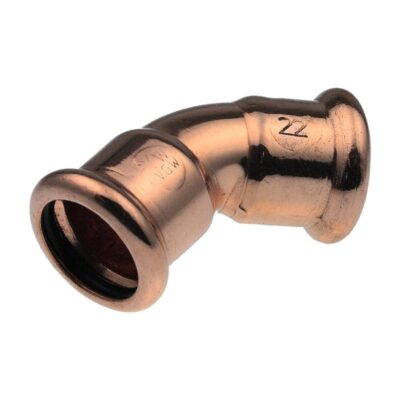 Xpress Yorkshire Press-Fit Copper Obtuse Elbow 45 Degree, Plumb Parts Glasgow