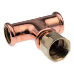 XPress Yorkshire Press-Fit Gas Copper Female Branch Tee 15mm to 54mm - 15mm x 15mm x 1/2