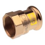 XPress Yorkshire Press-Fit Gas Copper Straight Female Coupler 15mm to 54mm - 15mm x 1/2